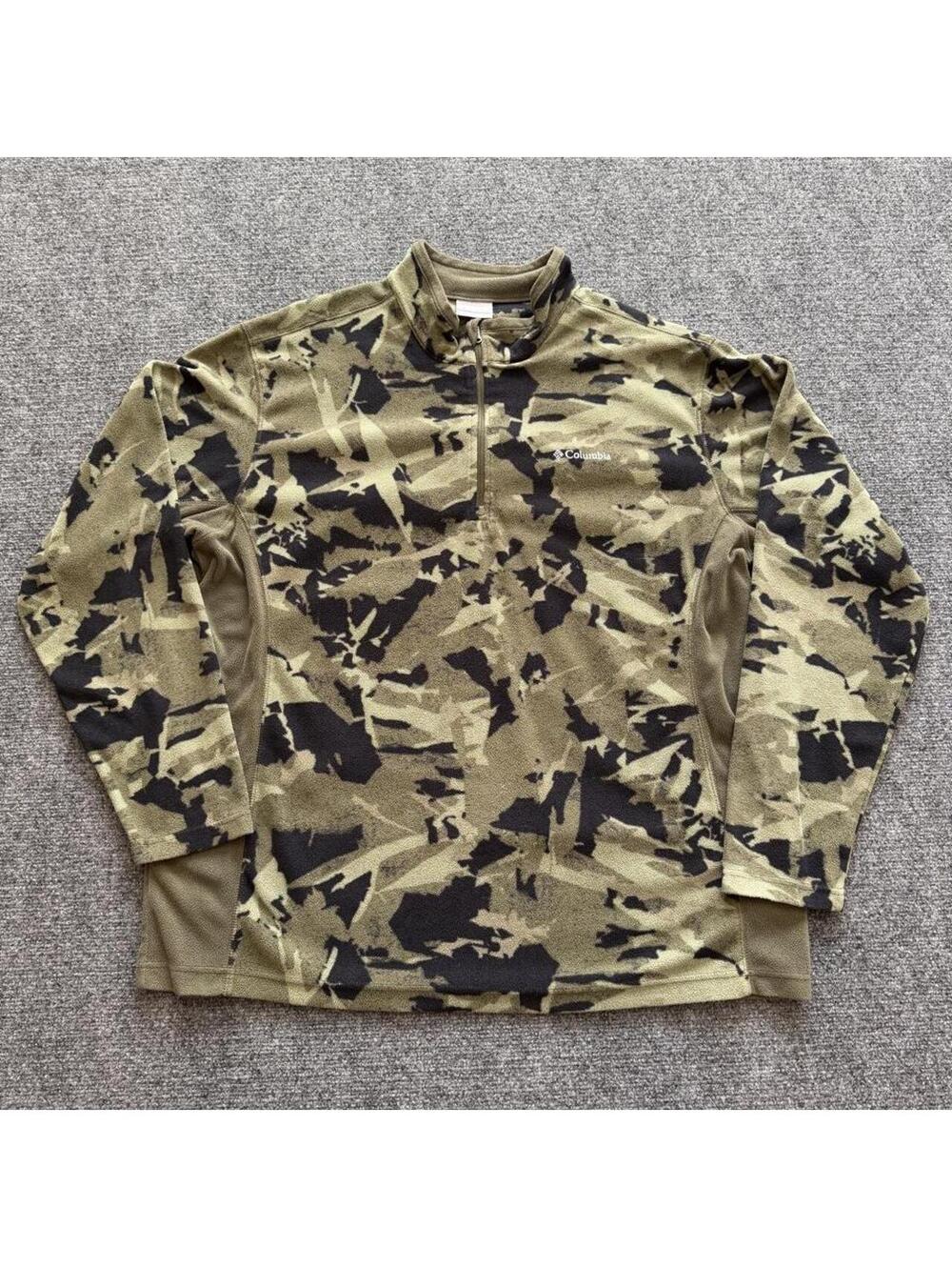Columbia camouflage polar fleece XL quarter zip pullover sweater